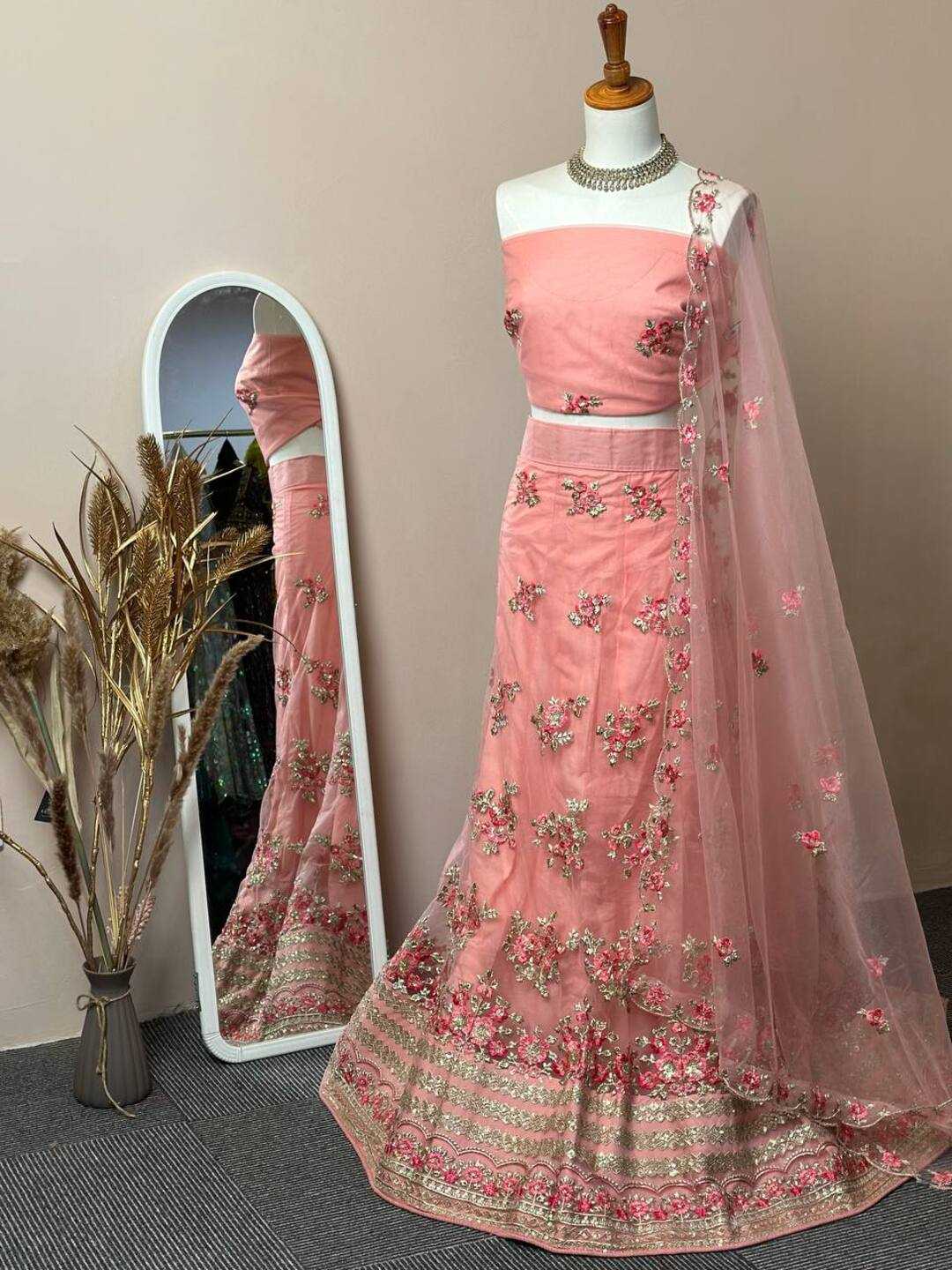 Pastel Pink Lehenga — LivFashions