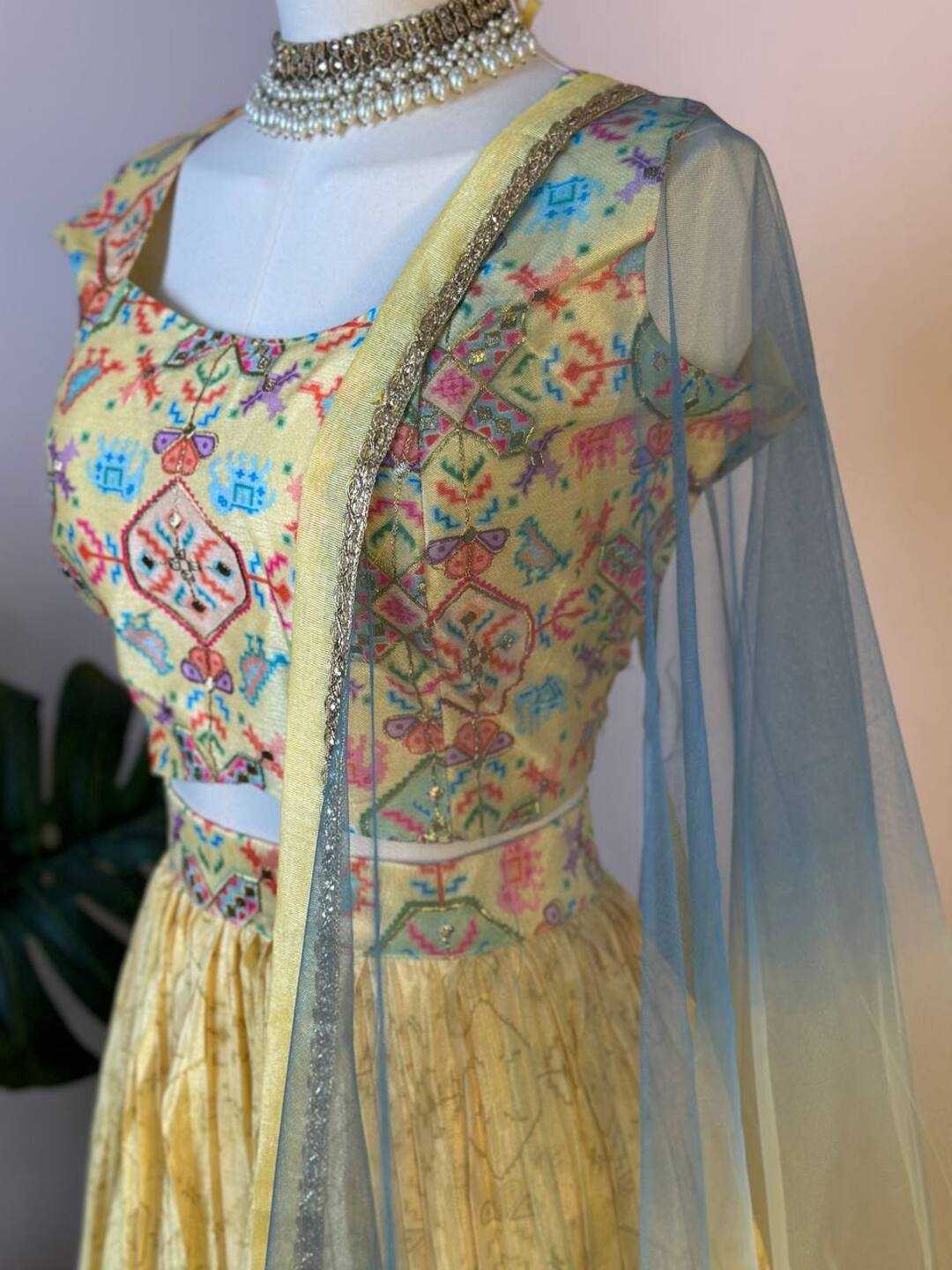 Pastel Yellow Lehenga — LivFashions
