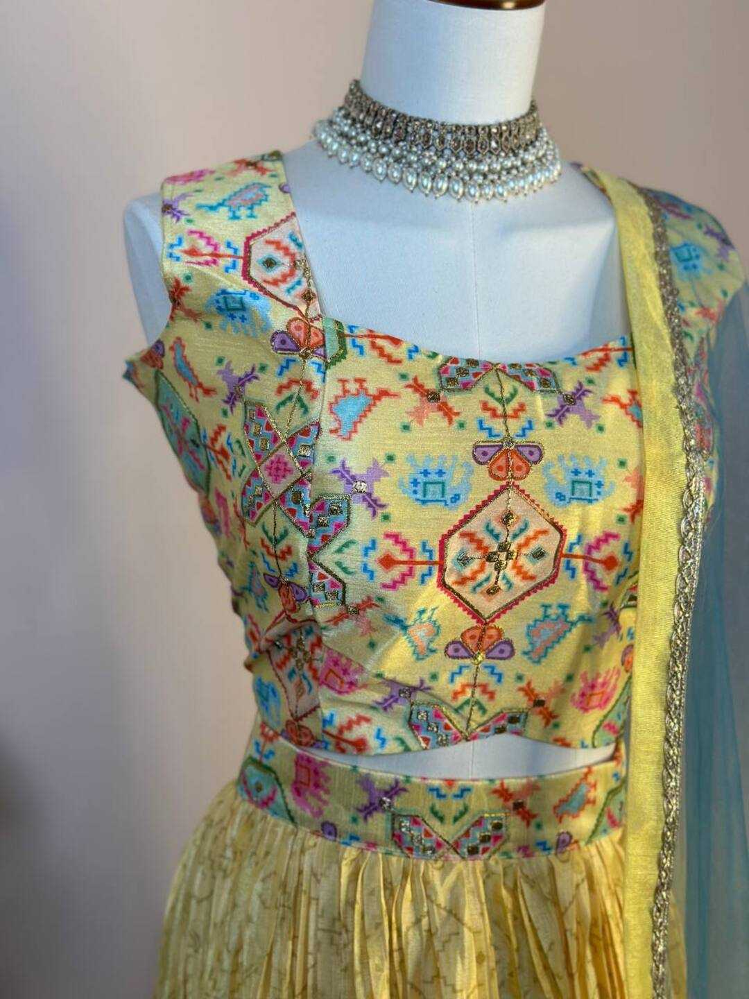 Pastel Yellow Lehenga — LivFashions